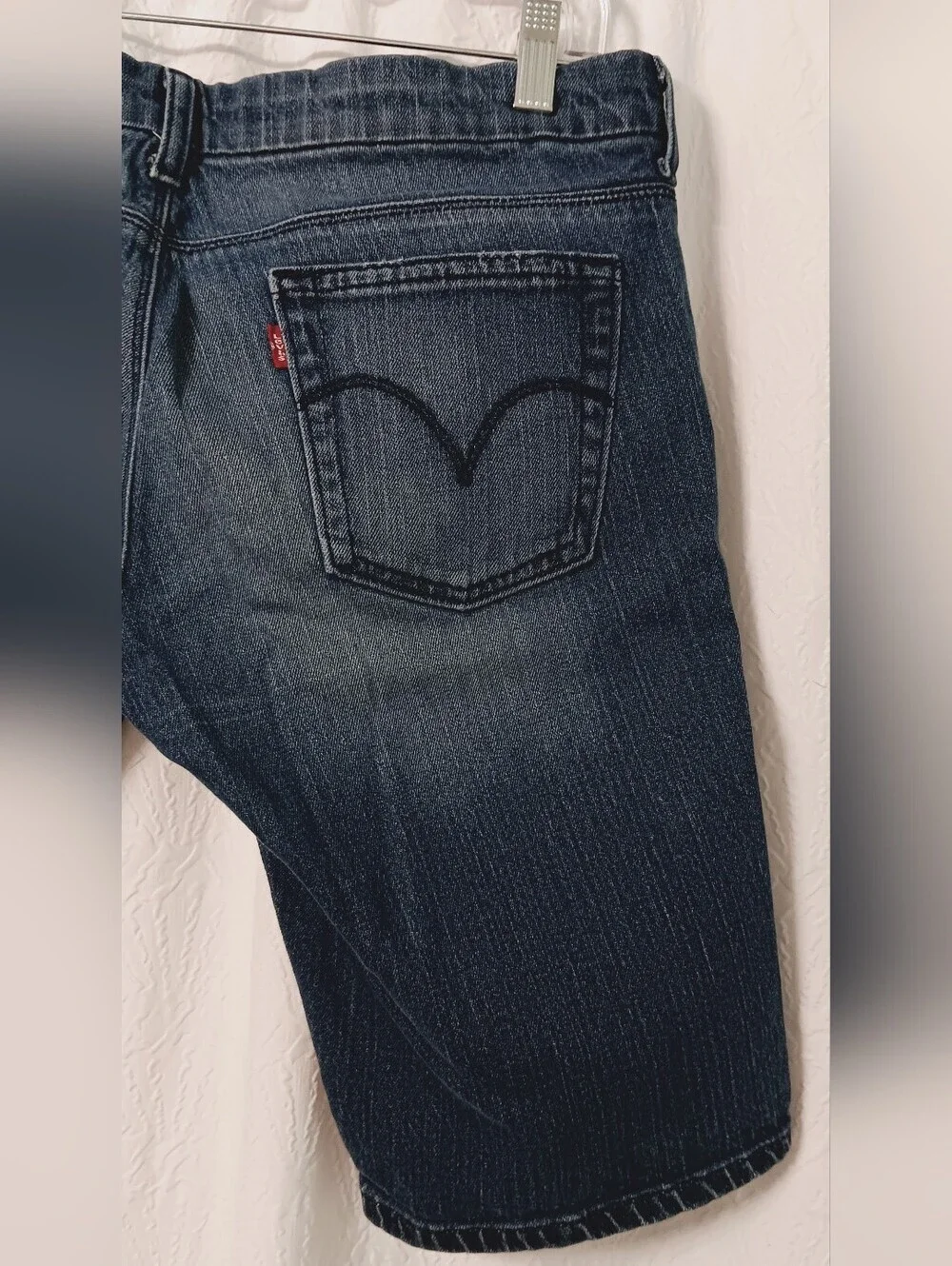 LEVI'S ~ Size 10 Women's 545 Low Rise Med Wash Denim Bermuda Jeans Shorts ~ Blue